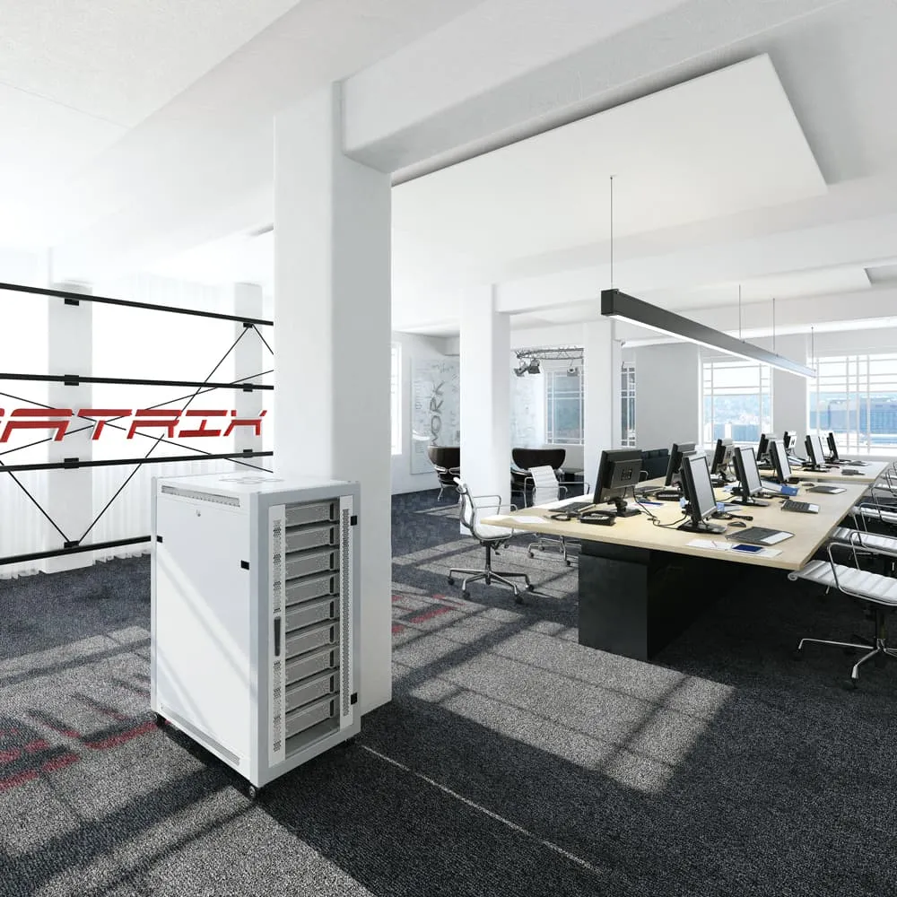 SYSMATRIX SL 6833.712 Шкаф монтажный телекоммуникационный 19" напольный 33U 600x800x1600mm (ШхГхВ) передняя дверь стекло, задняя дверь металл, поворотная ручка с замком, цвет серый (RAL 7035/RAL 7000)