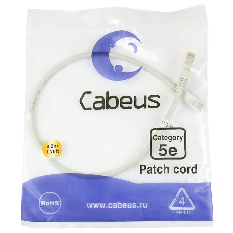 Cabeus PC-UTP-RJ45-Cat.5e-0.5m Cabeus PC-UTP-RJ45-Cat.5e-0.5m