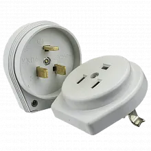 Разъем РШ-ВШ 32А 250В 2P+PE СУ пластиковый бел. EKF