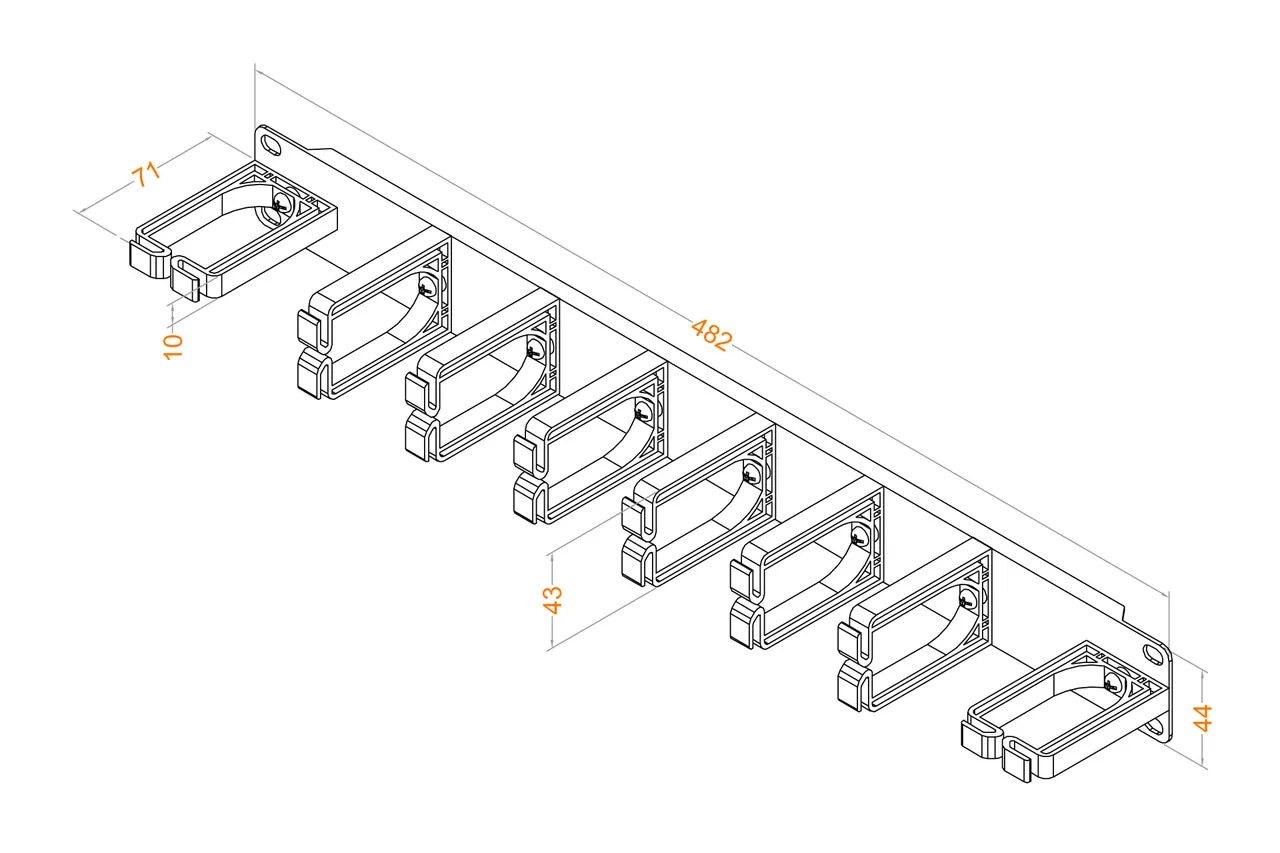 Hyperline CM-1U-V6H2-PL