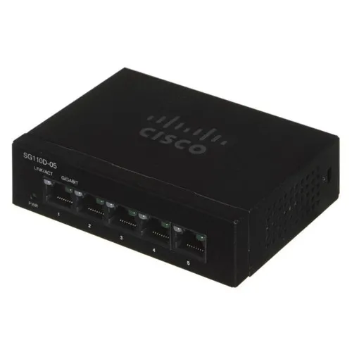 Коммутатор Cisco SG110D-05 SG110D-05-EU (1000 Base-TX (1000 мбит/с), Без SFP портов)