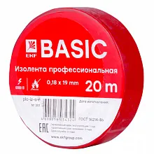 Изолента класс А (0,18х19мм) (20м.) красная EKF