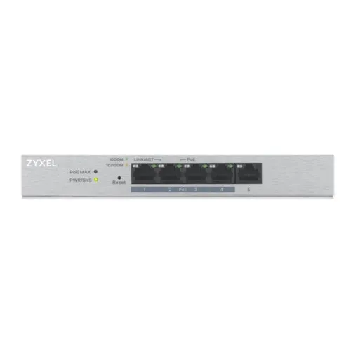 Коммутатор Zyxel GS1200-5HP V2 GS1200-5HPV2-EU0101F (1000 Base-TX (1000 мбит/с), Без SFP портов)