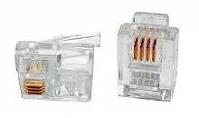 Коннектор RJ11, RJ12, RJ45  Cabeus 6P4C 19" кабель 3  