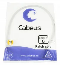Патч-корд медный Cabeus PC-UTP-RJ45-Cat.6-0.5m 19" кабель 6  серый