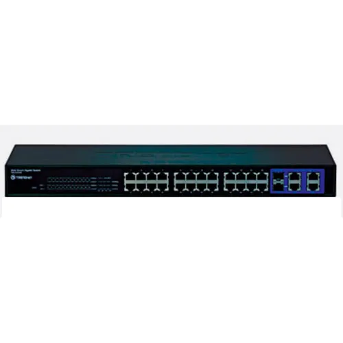 Коммутатор TrendNet TEG-424WS (100 Base-TX (100 мбит/с), 2 SFP порта) Коммутатор TrendNet TEG-424WS (100 Base-TX (100 мбит/с), 2 SFP порта)
