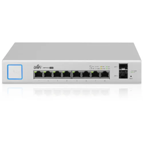 Коммутатор Ubiquiti  UniFi US-8-150W US-8-150W-EU (1000 Base-TX (1000 мбит/с), 2 SFP порта)