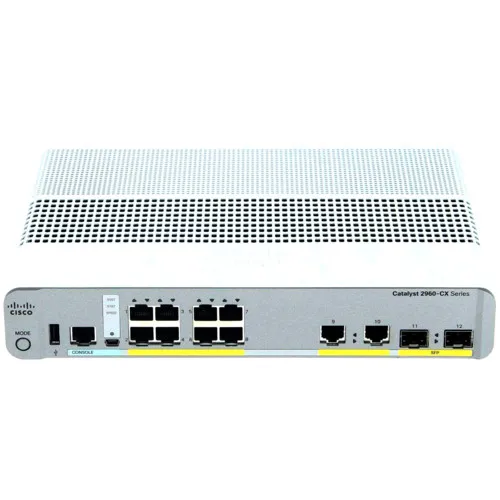 Коммутатор Cisco Catalyst 2960-CX WS-C2960CX-8TC-L (1000 Base-TX (1000 мбит/с), 2 SFP порта)