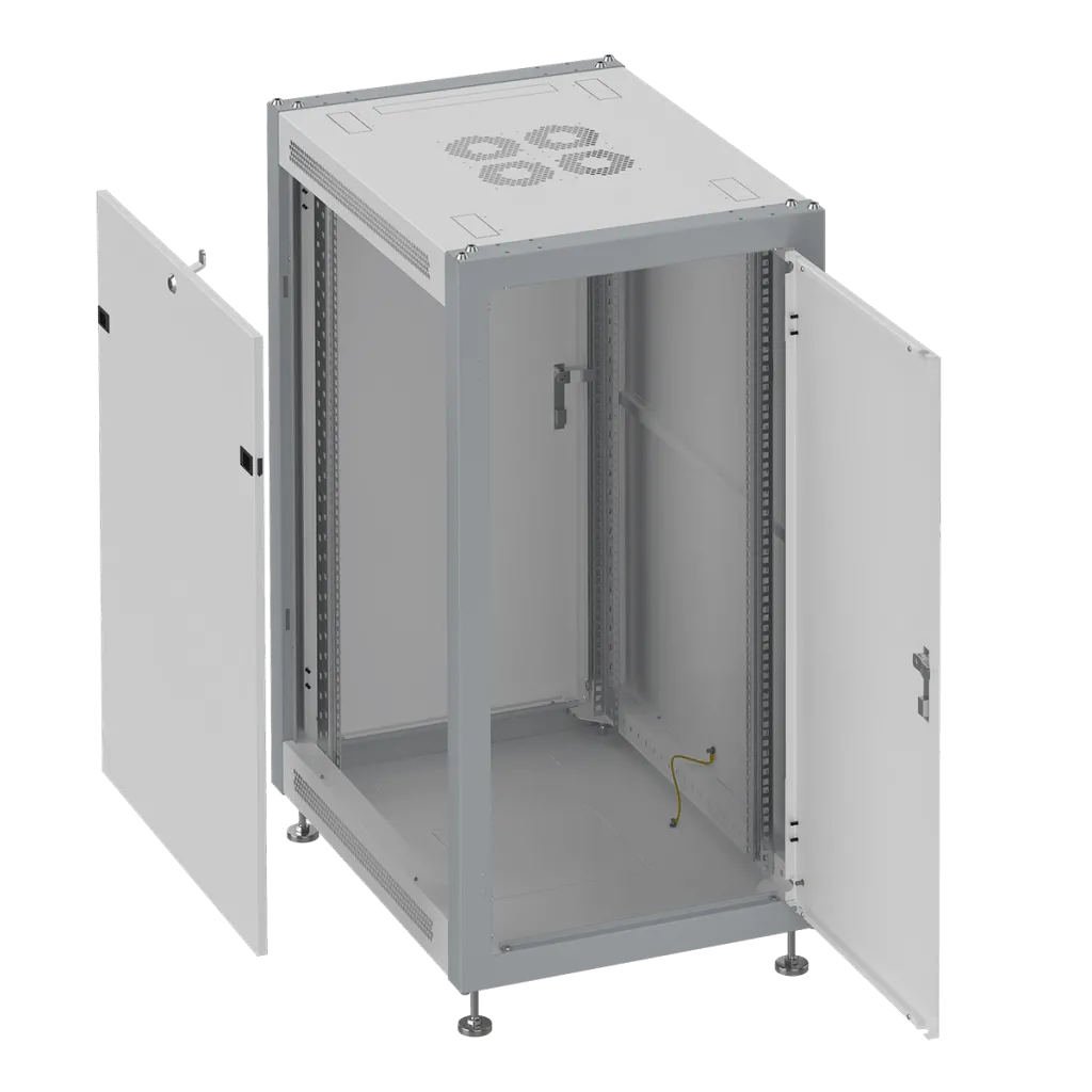 SYSMATRIX SL 6018.722 Шкаф монтажный телекоммуникационный 19" напольный 18U 600x1000x935mm (ШхГхВ) передняя дверь металл, задняя дверь металл, поворотная ручка с замком, цвет серый (RAL 7035/RAL 7000)