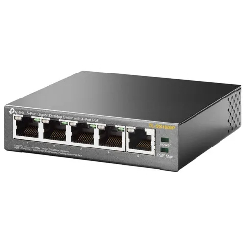 Коммутатор TP-Link TL-SG1005P (1000 Base-TX (1000 мбит/с), Без SFP портов)