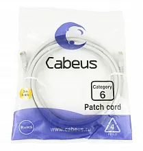 Патч-корд медный Cabeus PC-UTP-RJ45-Cat.6-3m 19" кабель 6  серый