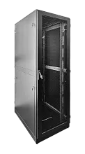 Шкаф серверный напольный 48U (600 × 1000) дверь перфорированная 2 шт., цвет черный