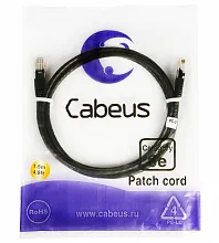 Патч-корд медный Cabeus PC-UTP-RJ45-Cat.5e-1.5m-BK 19" кабель 5e  черный