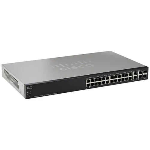 Коммутатор Cisco SF350-24MP-K9-EU (100 Base-TX (100 мбит/с), 2 SFP порта)