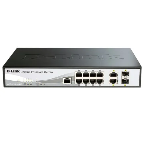 Коммутатор D-link DES-1210-10/ME (100 Base-TX (100 мбит/с), 2 SFP порта)