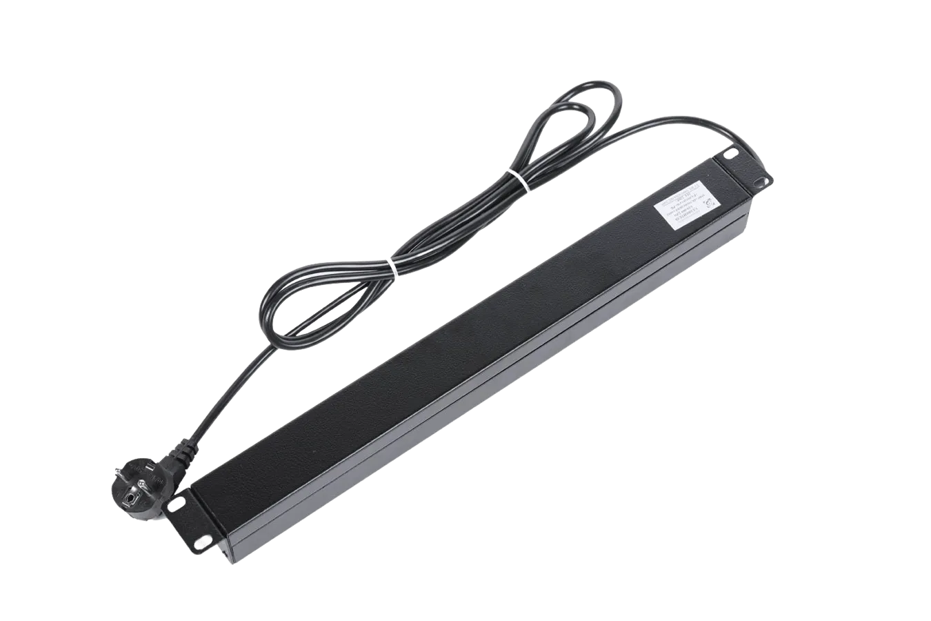 Блок силовых розеток 10А со шнуром (2 м.) 19" без выключателя, 9 розеток, цвет черный