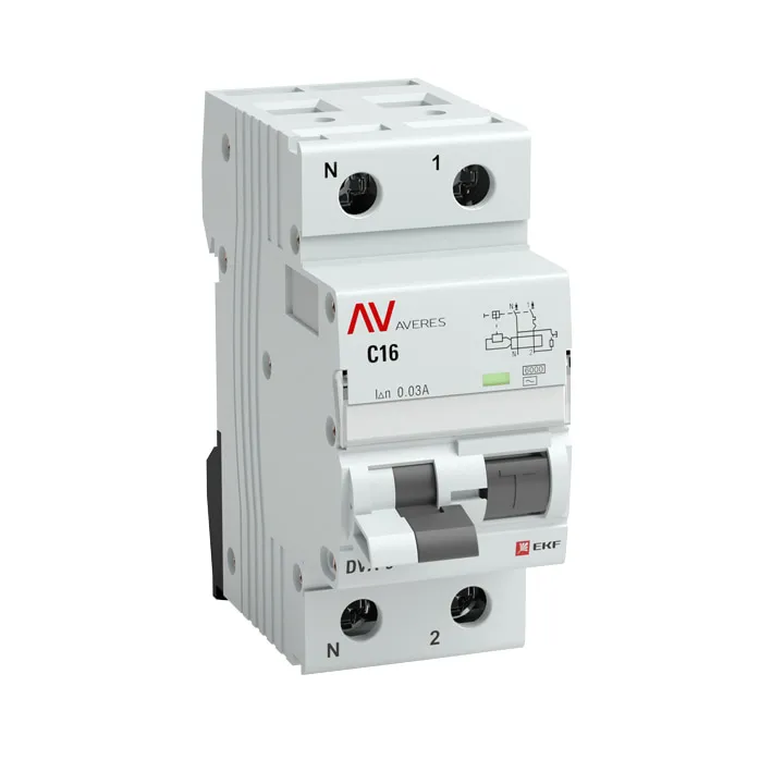 DVA-6 1P+N 16А (B) 30мА (AC) 6кА EKF AVERES