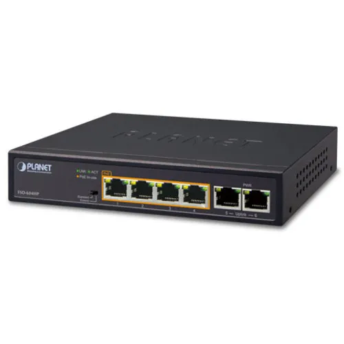 Коммутатор Planet FSD-604HP (100 Base-TX (100 мбит/с), Без SFP портов) Коммутатор Planet FSD-604HP (100 Base-TX (100 мбит/с), Без SFP портов)