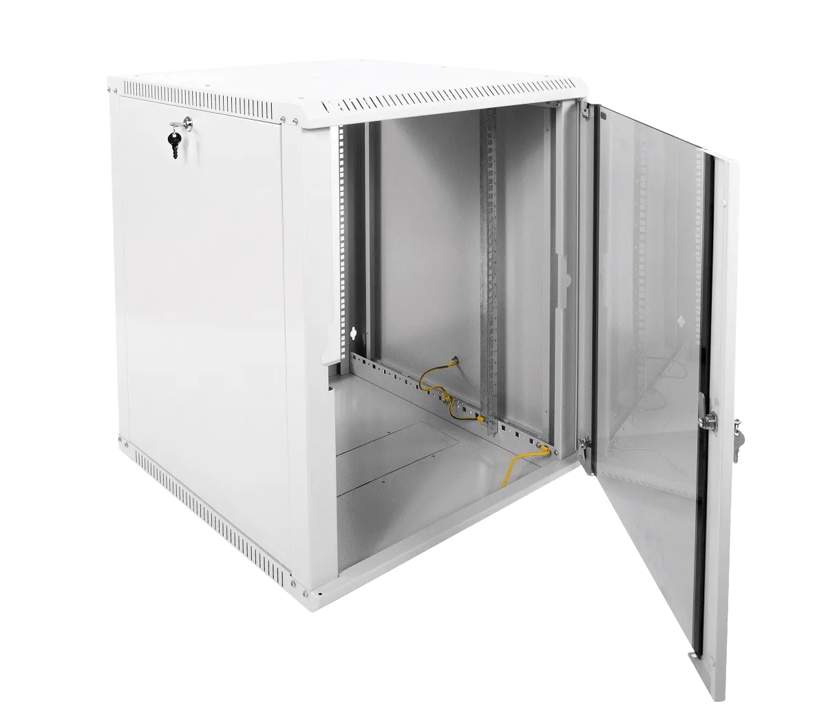 Шкаф телекоммуникационный настенный разборный ЭКОНОМ 15U (600 × 650) дверь стекло