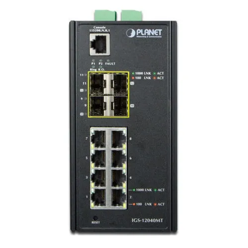 Коммутатор Planet IGS-12040MT (1000 Base-TX (1000 мбит/с), 4 SFP порта) Коммутатор Planet IGS-12040MT (1000 Base-TX (1000 мбит/с), 4 SFP порта)