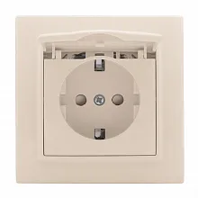 Минск Розетка 1-мест. СП с/з с крышкой 16А беж. с защ. штор. IP44 EKF