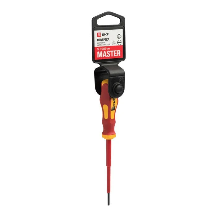 Отвертка Master SL2.5x80 мм 1000В EKF Отвертка Master SL2.5x80 мм 1000В EKF
