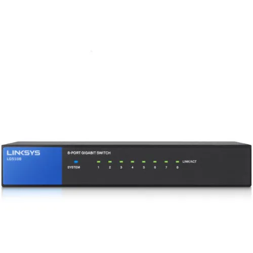 Коммутатор Linksys LGS108-eu (1000 Base-TX (1000 мбит/с), Без SFP портов)