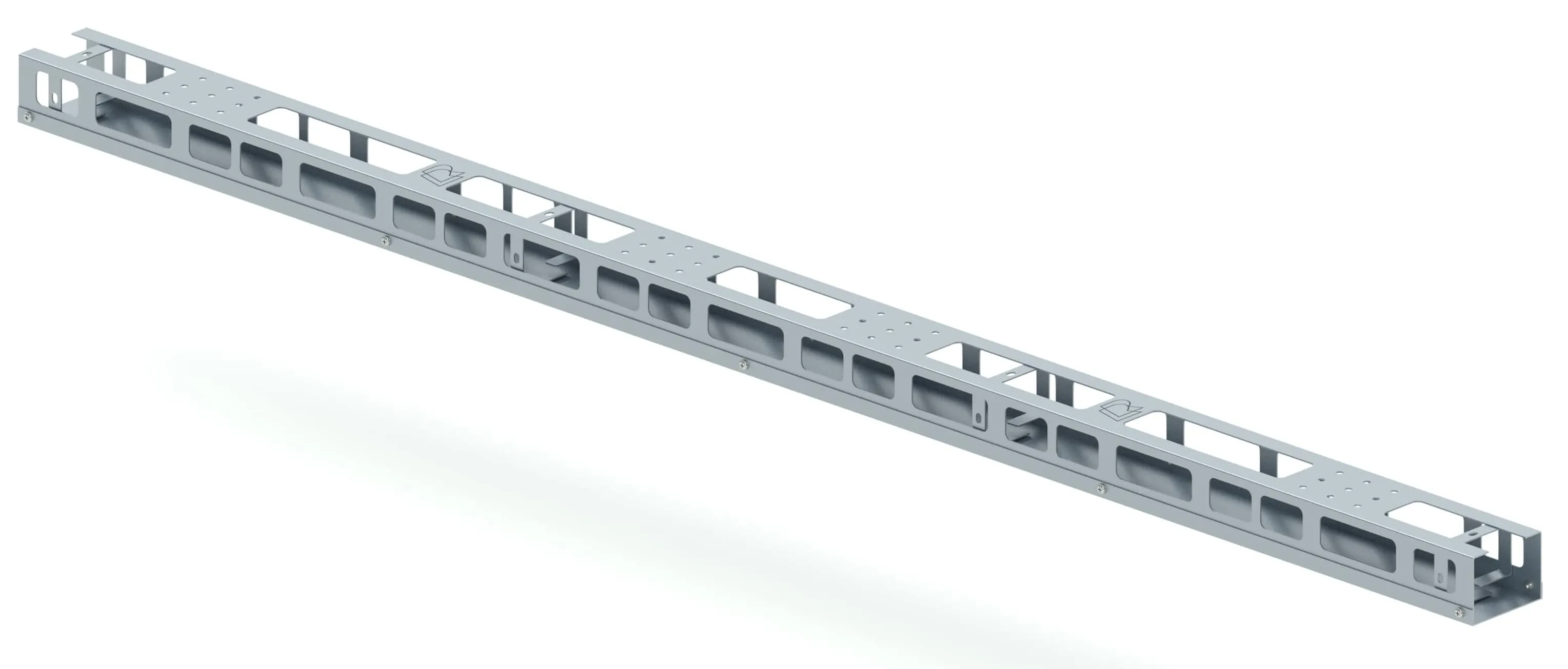 Кабельный организатор вертикальный с крышкой, серый RUSRACK