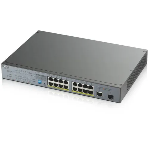 Коммутатор Zyxel GS1300-18HP GS1300-18HP-EU0101F (1000 Base-TX (1000 мбит/с), Без SFP портов)