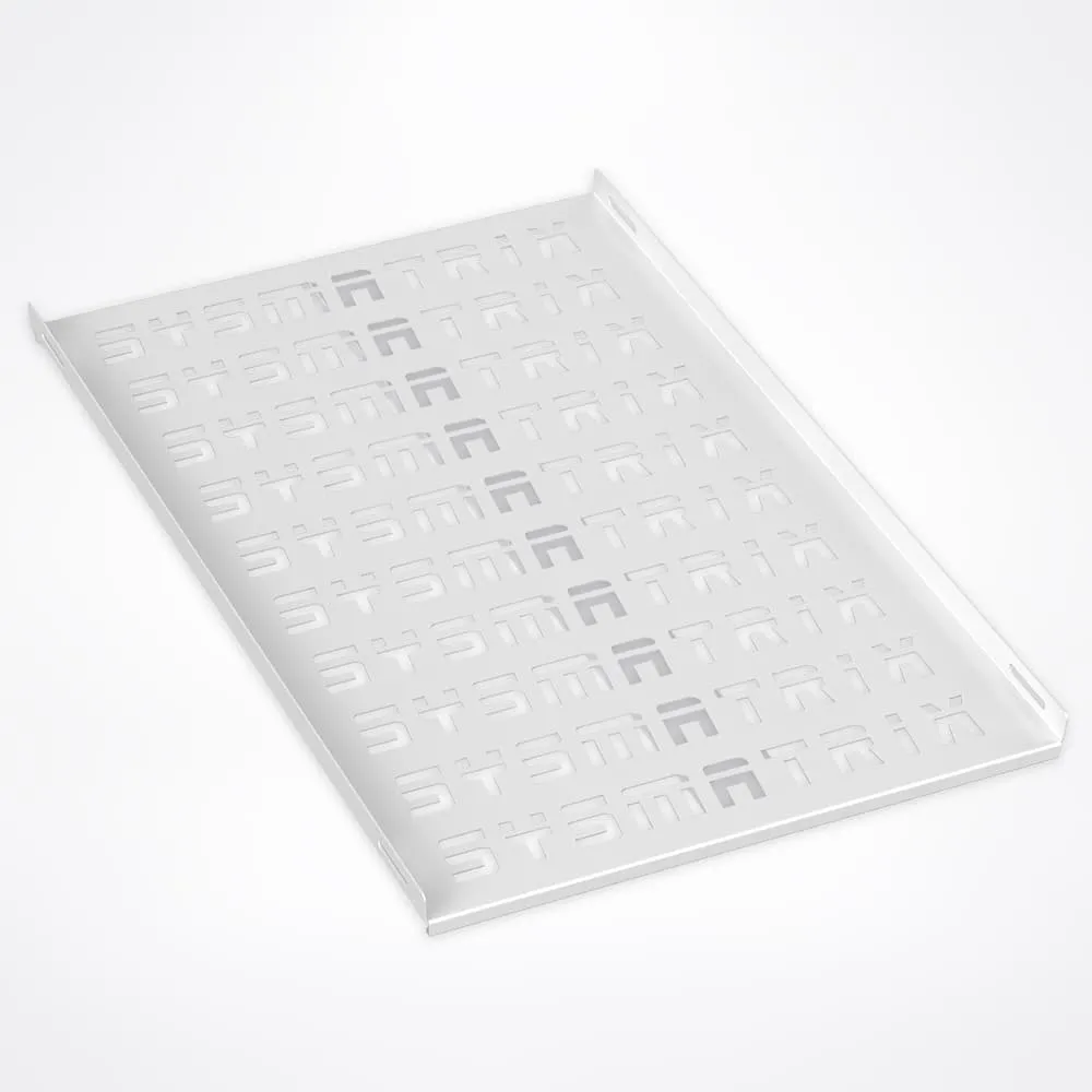 SYSMATRIX SH 9103.700 Полка 19" стационарная перфорированная глубиной 750 мм для напольных шкафов глубиной 1000 мм, усиленная до 120 кг, цвет серый (RAL 7035)