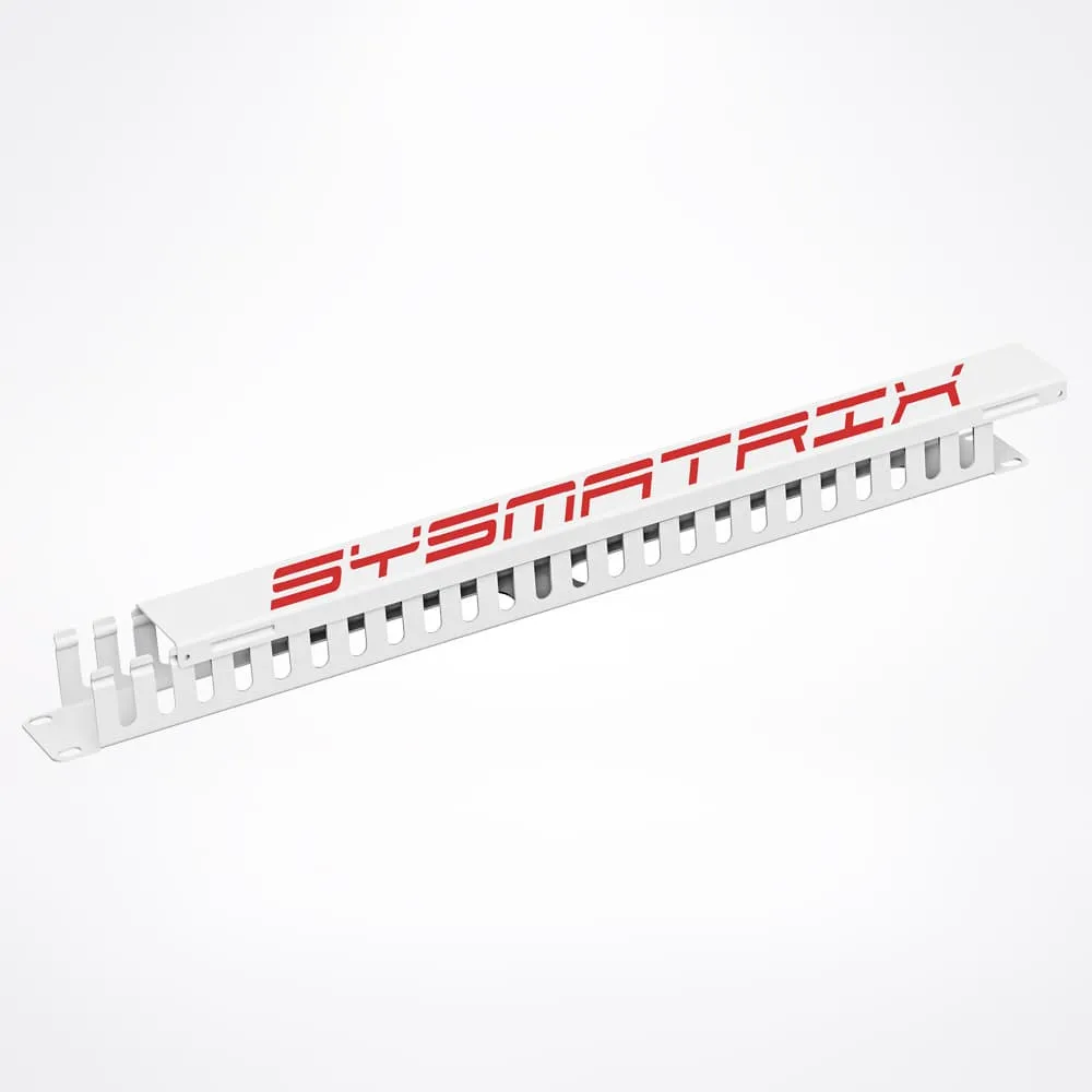 SYSMATRIX SA 0020.011 Кабельный органайзер 19" 1U с крышкой серый RAL7035