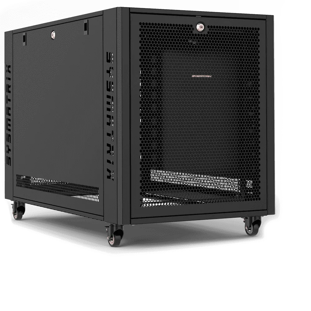 SYSMATRIX MR 6012.933 Шкаф серверный телекоммуникационный 19" напольный 12U 600x1000x655mm (ШхГхВ) передняя дверь перфорированная, задняя дверь перфорированная, ручка с замком, цвет черный (RAL 9004) SYSMATRIX MR 6012.933 Шкаф серверный телекоммуникационный 19" напольный 12U 600x1000x655mm (ШхГхВ) передняя дверь перфорированная, задняя дверь перфорированная, ручка с замком, цвет черный (RAL 9004)