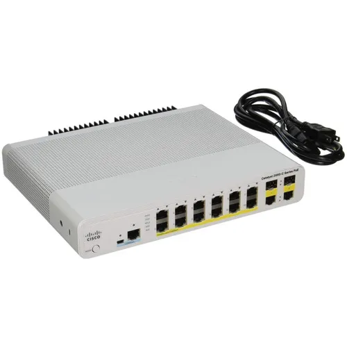 Коммутатор Cisco Catalyst 2960C-12PC-L Switch WS-C2960C-12PC-L (100 Base-TX (100 мбит/с), 2 SFP порта)