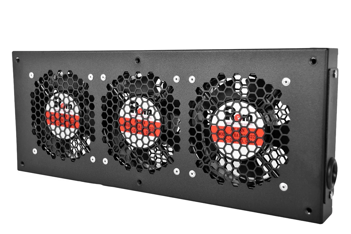 Модуль вентиляторный, 3 вентилятора, колодка, чёрный