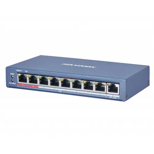Коммутатор Hikvision DS-3E0109P-E(C) (100 Base-TX (100 мбит/с), Без SFP портов)