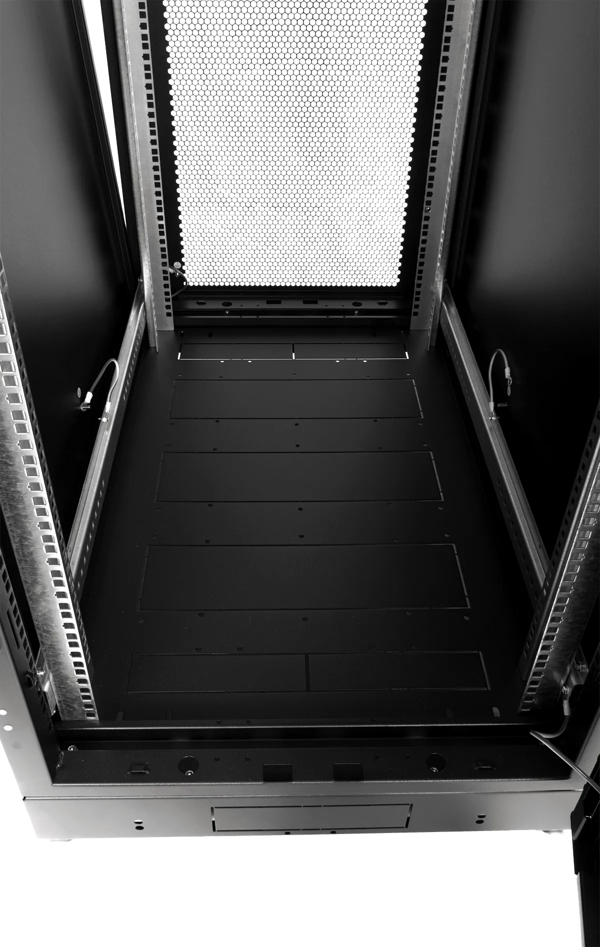 Шкаф телекоммуникационный напольный 42U (800 × 800) дверь стекло, цвет черный