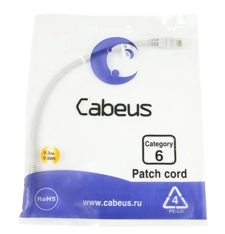 Cabeus PC-UTP-RJ45-Cat.6-0.3m Cabeus PC-UTP-RJ45-Cat.6-0.3m