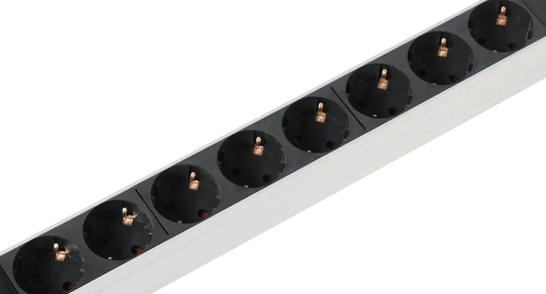 Вертикальный блок розеток Rem-16 с инд., 25 Schuko, 16A, алюм., 42-48U, шнур 3 м. Вертикальный блок розеток Rem-16 с инд., 25 Schuko, 16A, алюм., 42-48U, шнур 3 м.