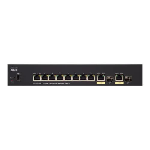 Коммутатор Cisco SF352-08MP-K9-EU (100 Base-TX (100 мбит/с), Без SFP портов)