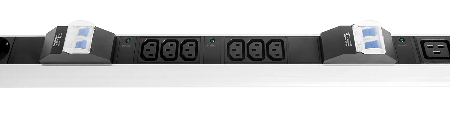 Упр. верт. блок розеток с монит. Rem-MC1 8х2 S, 32A, алюм., 42-48U, колодка