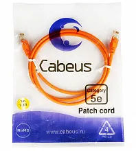Патч-корд медный Cabeus PC-UTP-RJ45-Cat.5e-1m-OR 19" кабель 5e  оранжевый