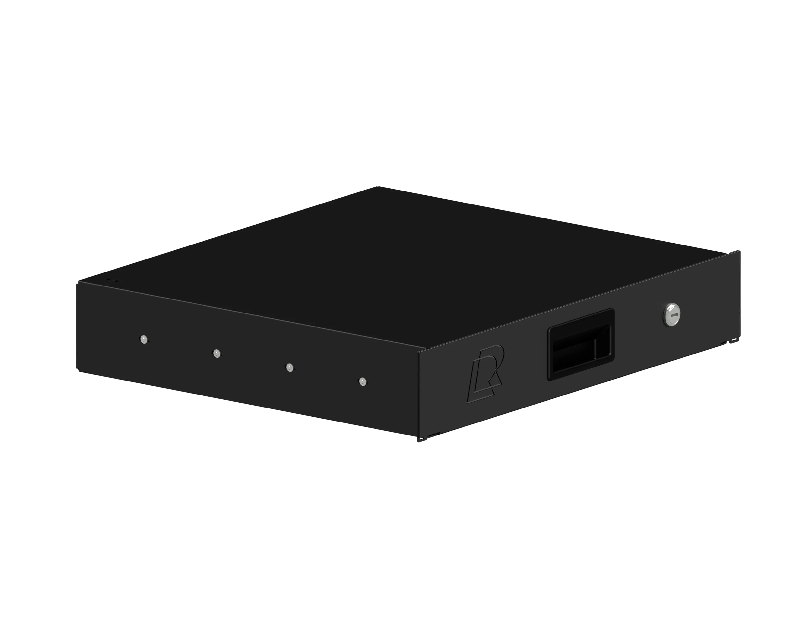 Ящик для документов 2U, глубина 415мм, цвет черный, RUSRACK