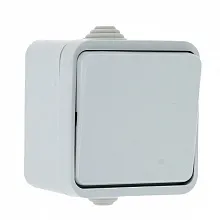 Прага Выключатель 1-клавишный 10А IP44 белый EKF