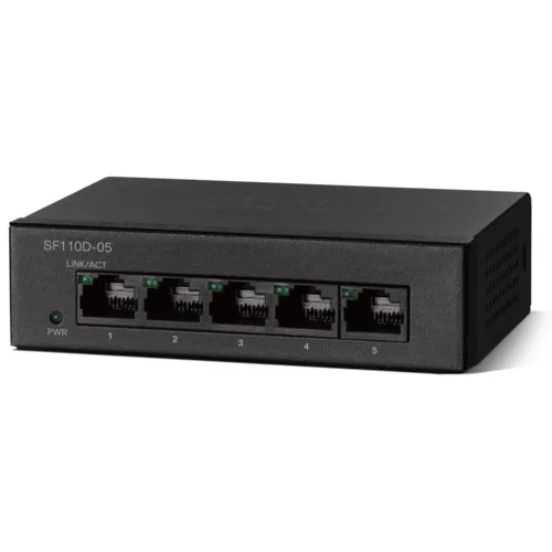 Коммутатор Cisco SG110D-05 SG110D-05-EU (1000 Base-TX (1000 мбит/с), Без SFP портов)
