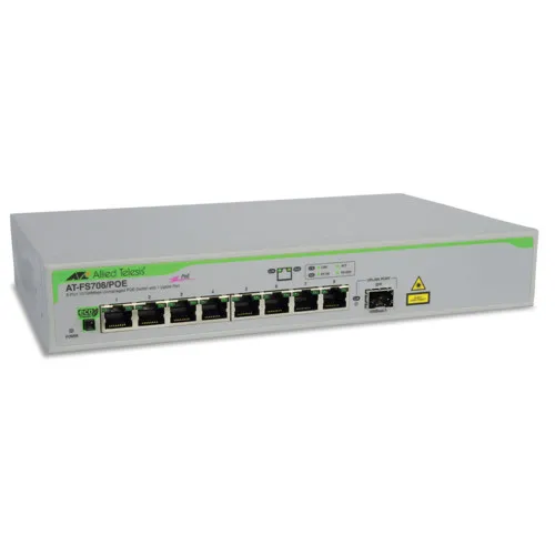 Коммутатор Allied Telesis AT-FS708/POE-50 (100 Base-TX (100 мбит/с), 1 SFP порт) Коммутатор Allied Telesis AT-FS708/POE-50 (100 Base-TX (100 мбит/с), 1 SFP порт)