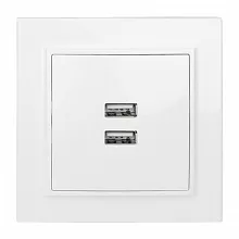 Минск Розетка USB 2-мест. СП 2,1А  бел.  EKF
