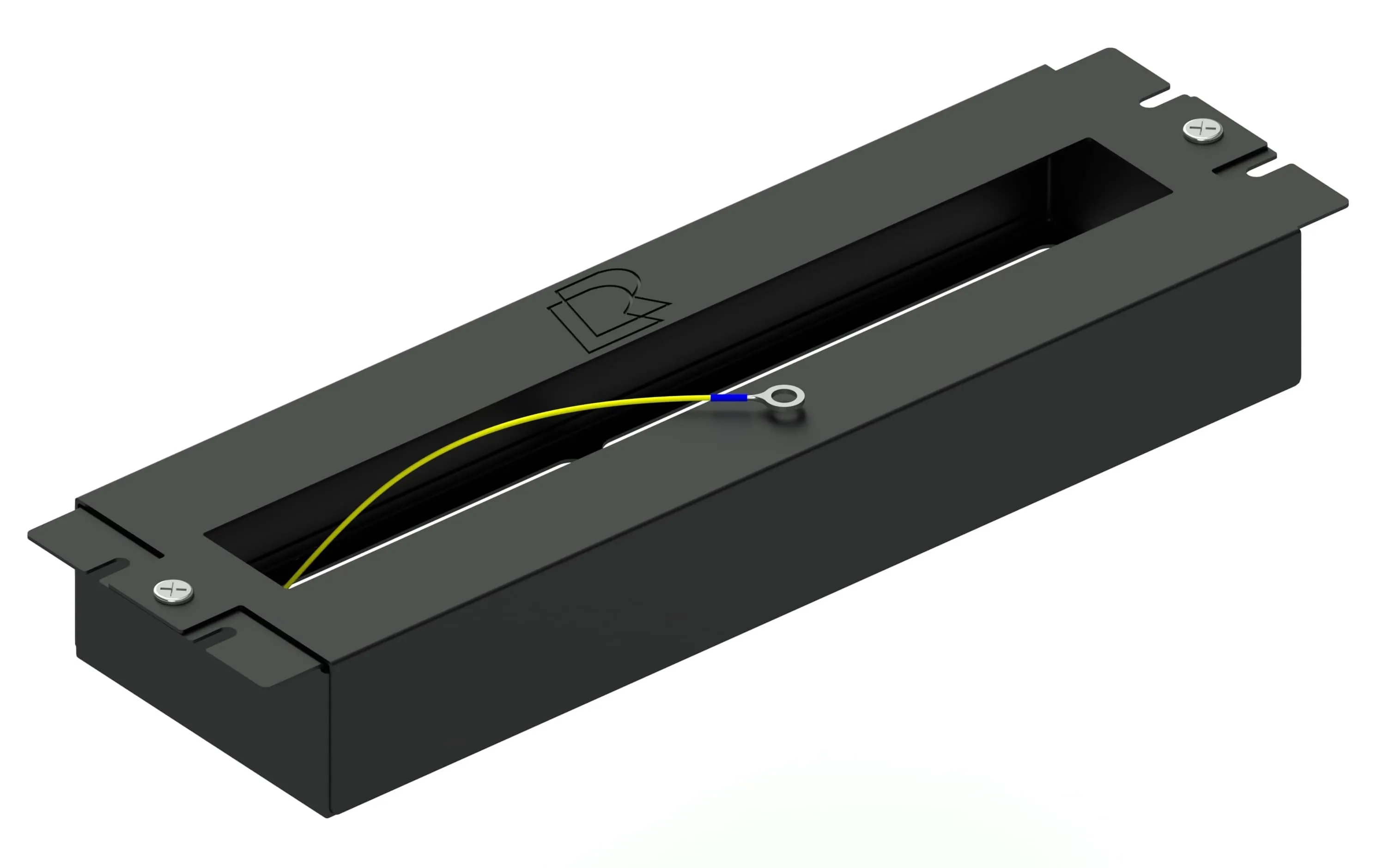 DIN рейка 19 дюймов в корпусе 3U, цвет черный RUSRACK