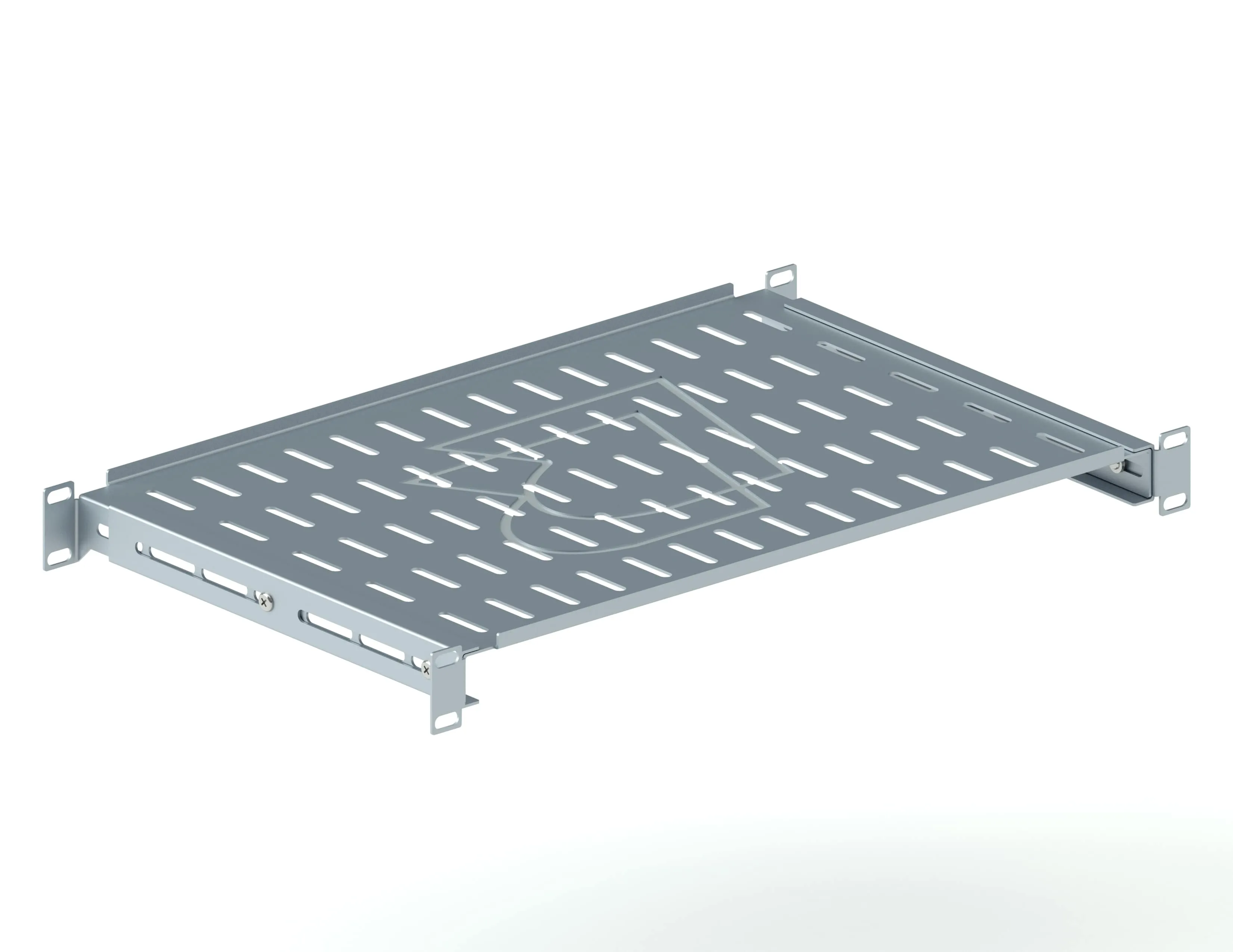 Универсальная стационарная полка глубина 300 мм, серая RUSRACK