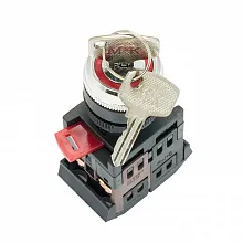 Переключатель АKS-22 черный c замком возвратный NO+NC EKF