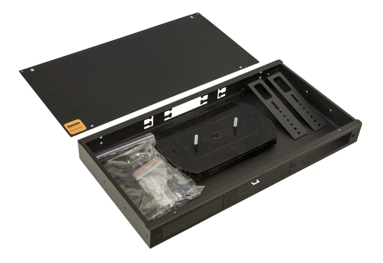 Hyperline FO-19R-1U-3xSLT-W140H42-24UN-BK